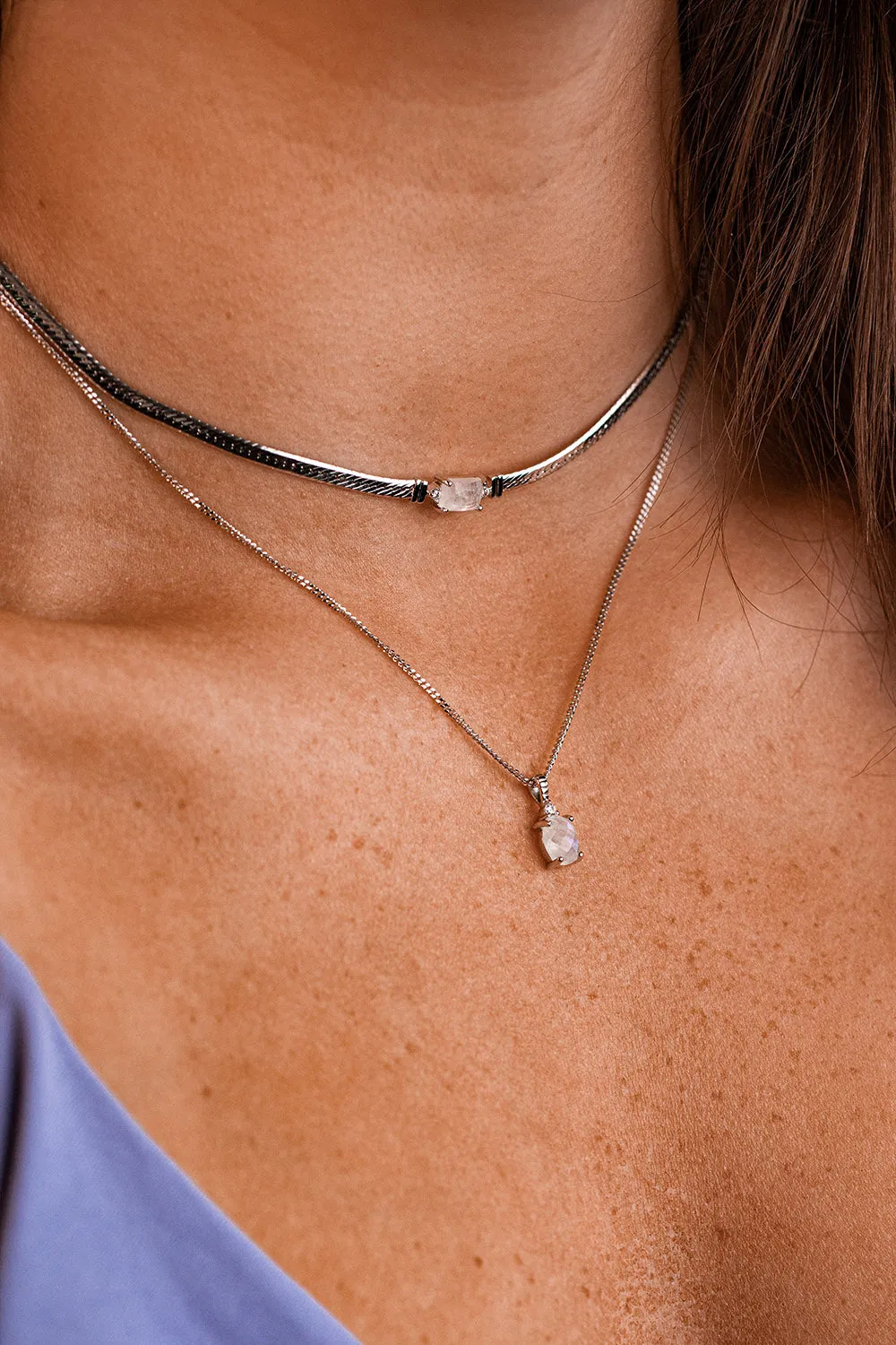 Moonstone Intuition Choker Silver