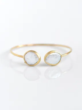 Mother of Pearl and Diamond Double Bangle