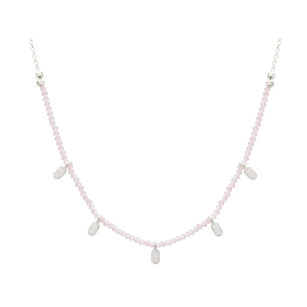 MURKANI Rose Quartz Choker SILVER