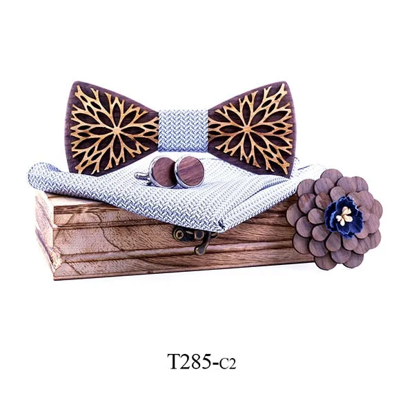 Nova Wooden Bow Tie Set