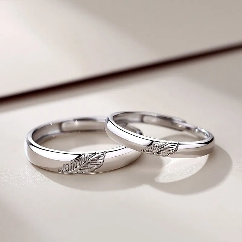 One Leaf Cute & Classy Couple Rings