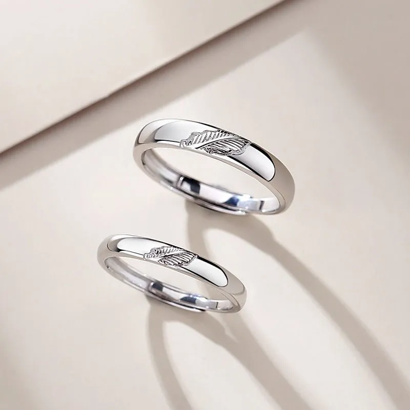 One Leaf Cute & Classy Couple Rings