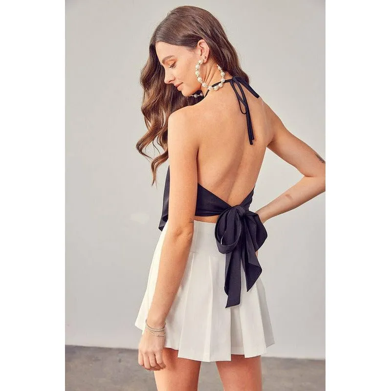 OPEN BACK TIE BOW TOP