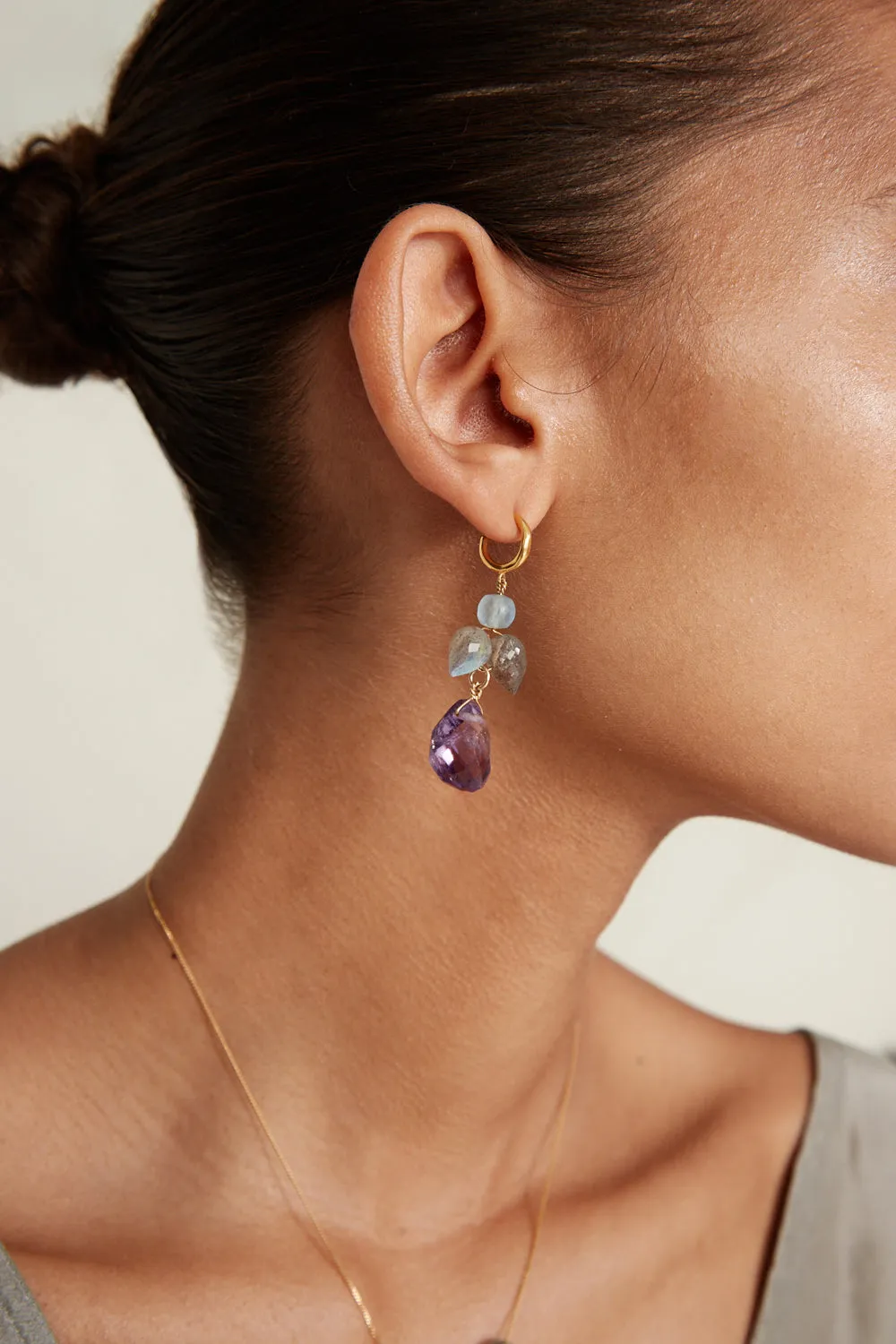 Ophelia Drop Earrings Amethyst Mix