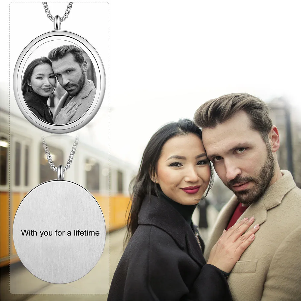 Oval Choker Charm Custom photo Necklace For Her