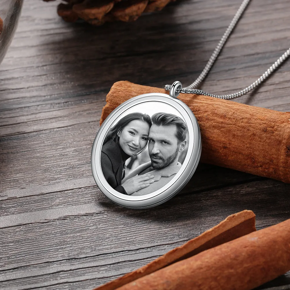 Oval Choker Charm Custom photo Necklace For Her