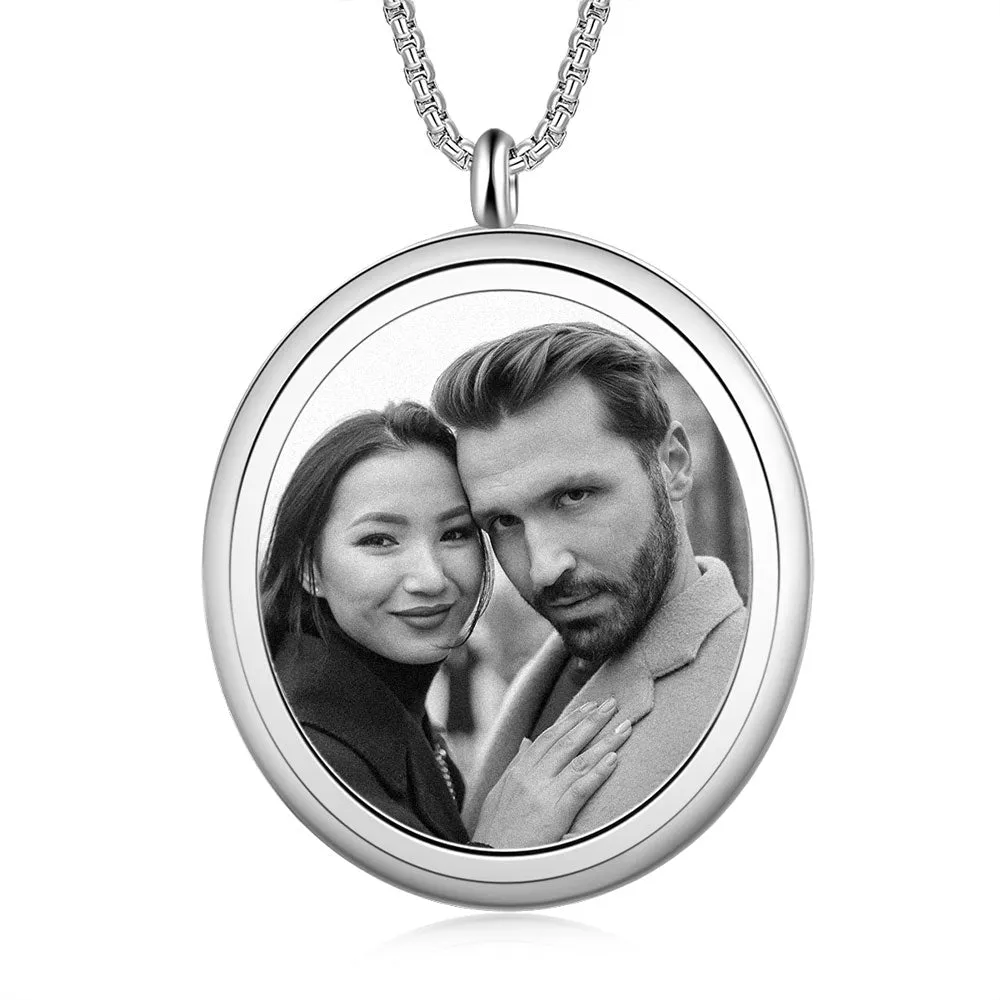 Oval Choker Charm Custom photo Necklace For Her