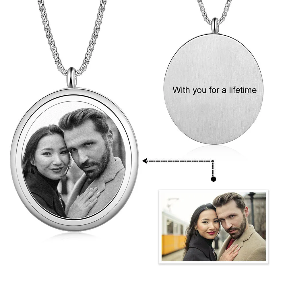 Oval Choker Charm Custom photo Necklace For Her