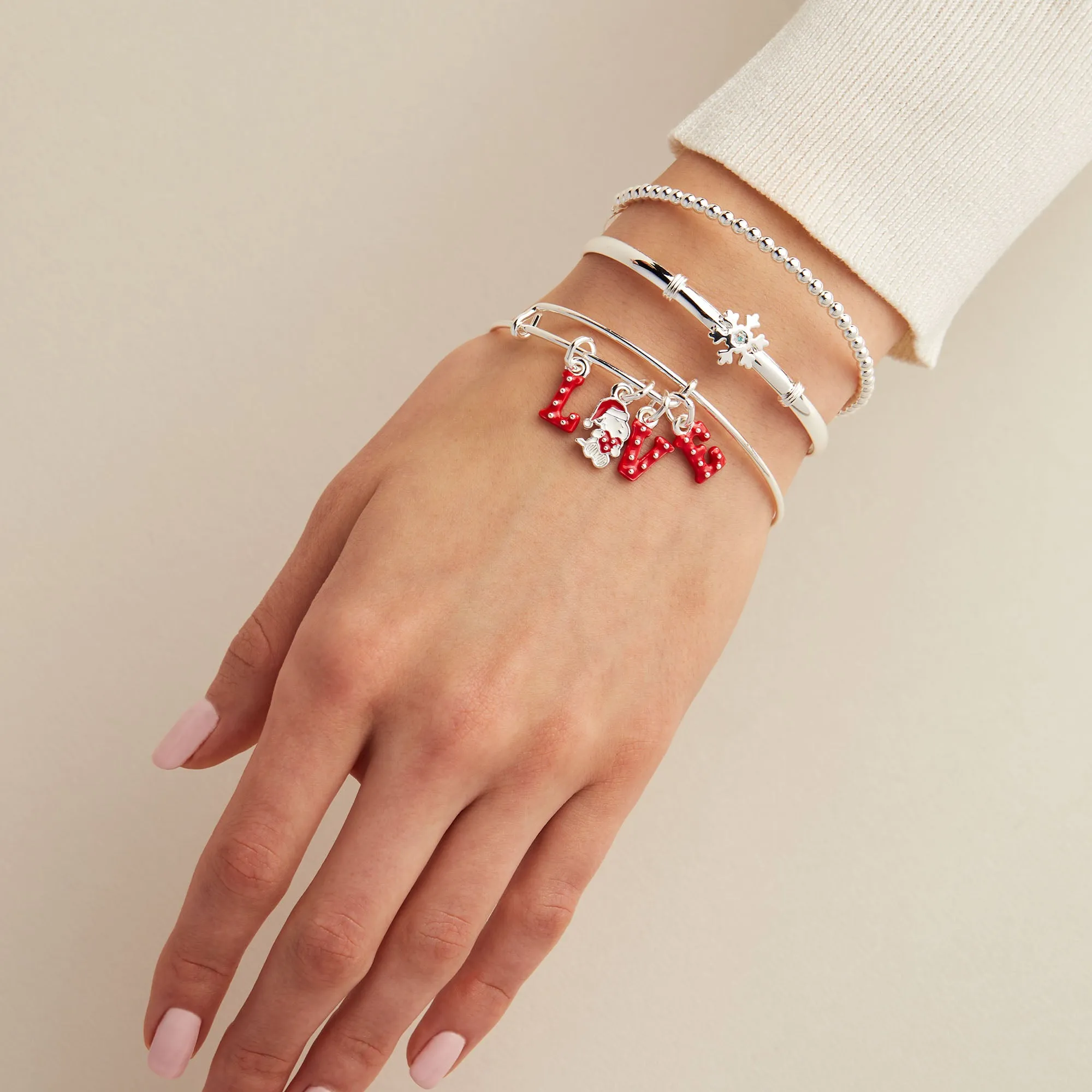 Peanuts Snoopy Love Multi-Charm Bangle