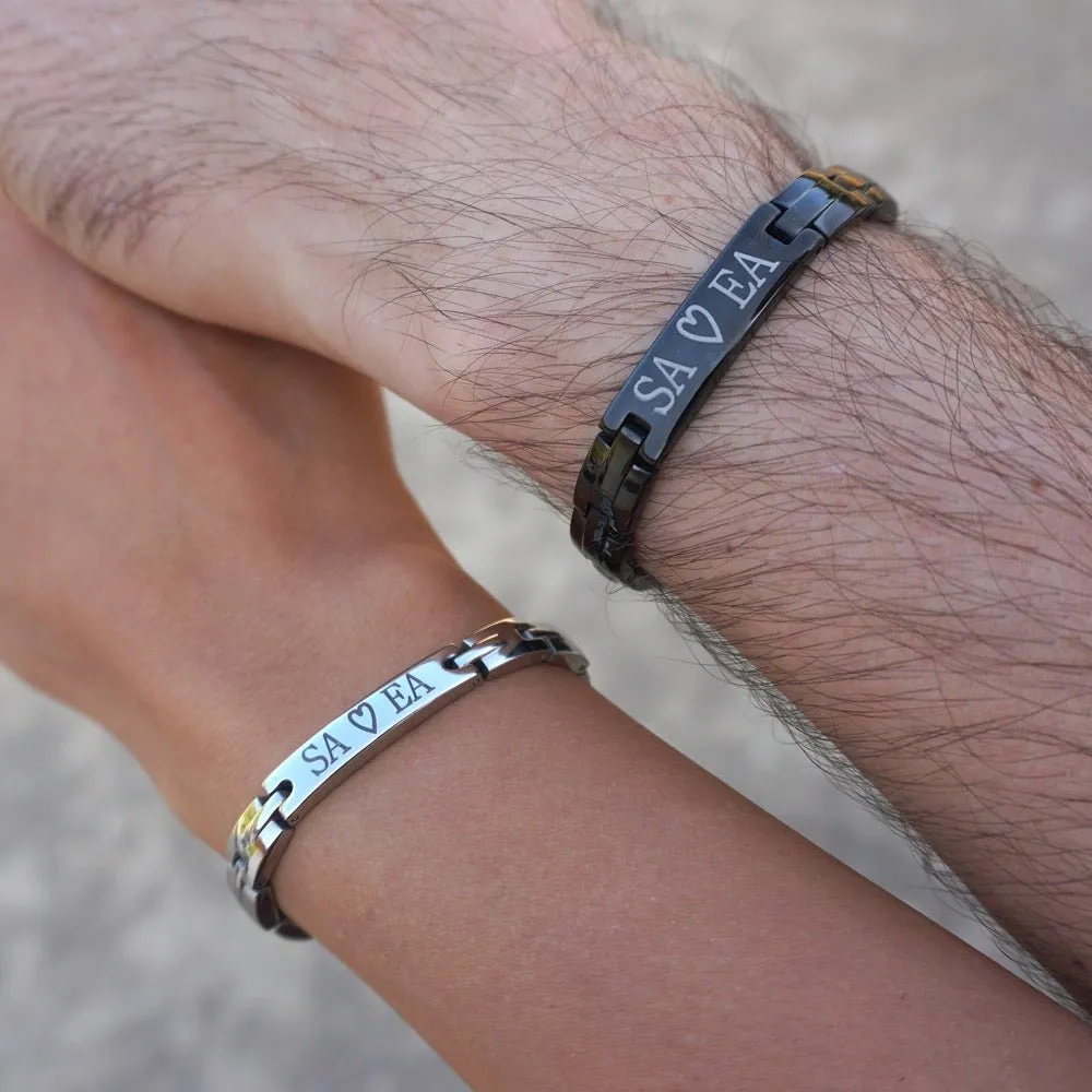 Personalized High-Quality Steel Bracelets for Couples