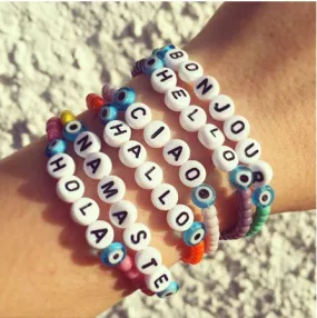 Personalized Saying Alphabet Bead Word Kandi Bracelets