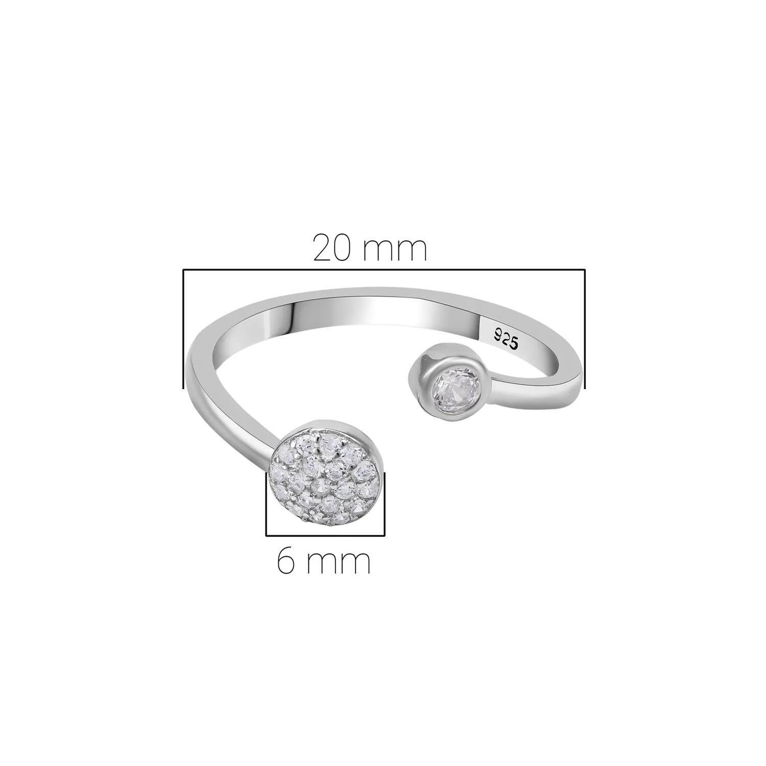 Pissara by Sukkhi Exclusive 925 Sterling Silver Cubic Zirconia Toe Rings For Women And Girls|with Authenticity Certificate, 925 Stamp & 6 Months Warranty