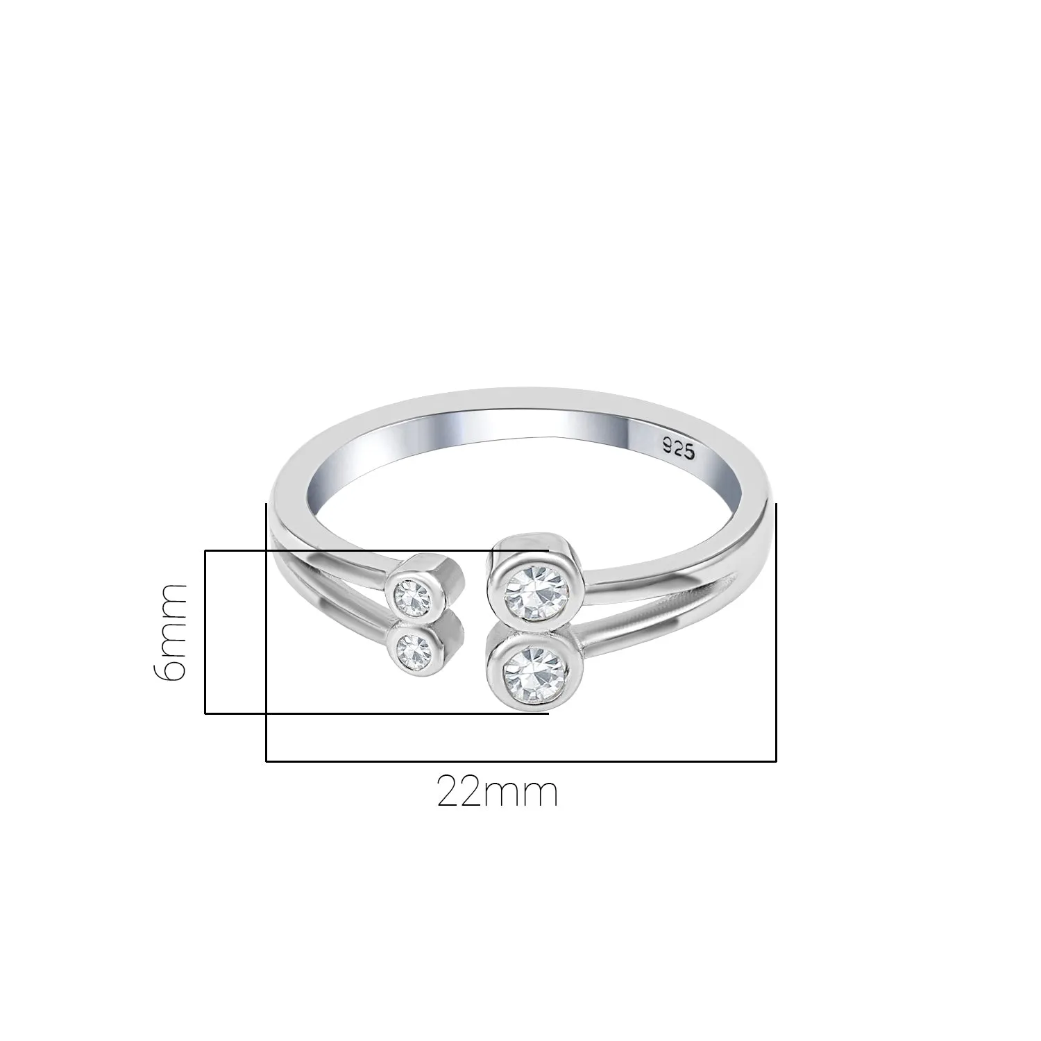 Pissara by Sukkhi Marvelous 925 Sterling Silver Cubic Zirconia Toe Rings For Women And Girls|with Authenticity Certificate, 925 Stamp & 6 Months Warranty