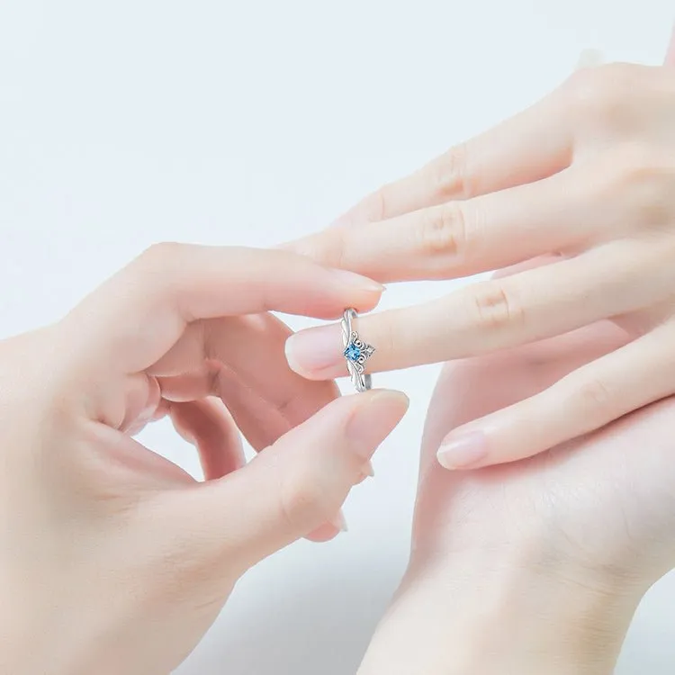 Princess & Knight Matching Moonstone Promise Rings (Adjustable)