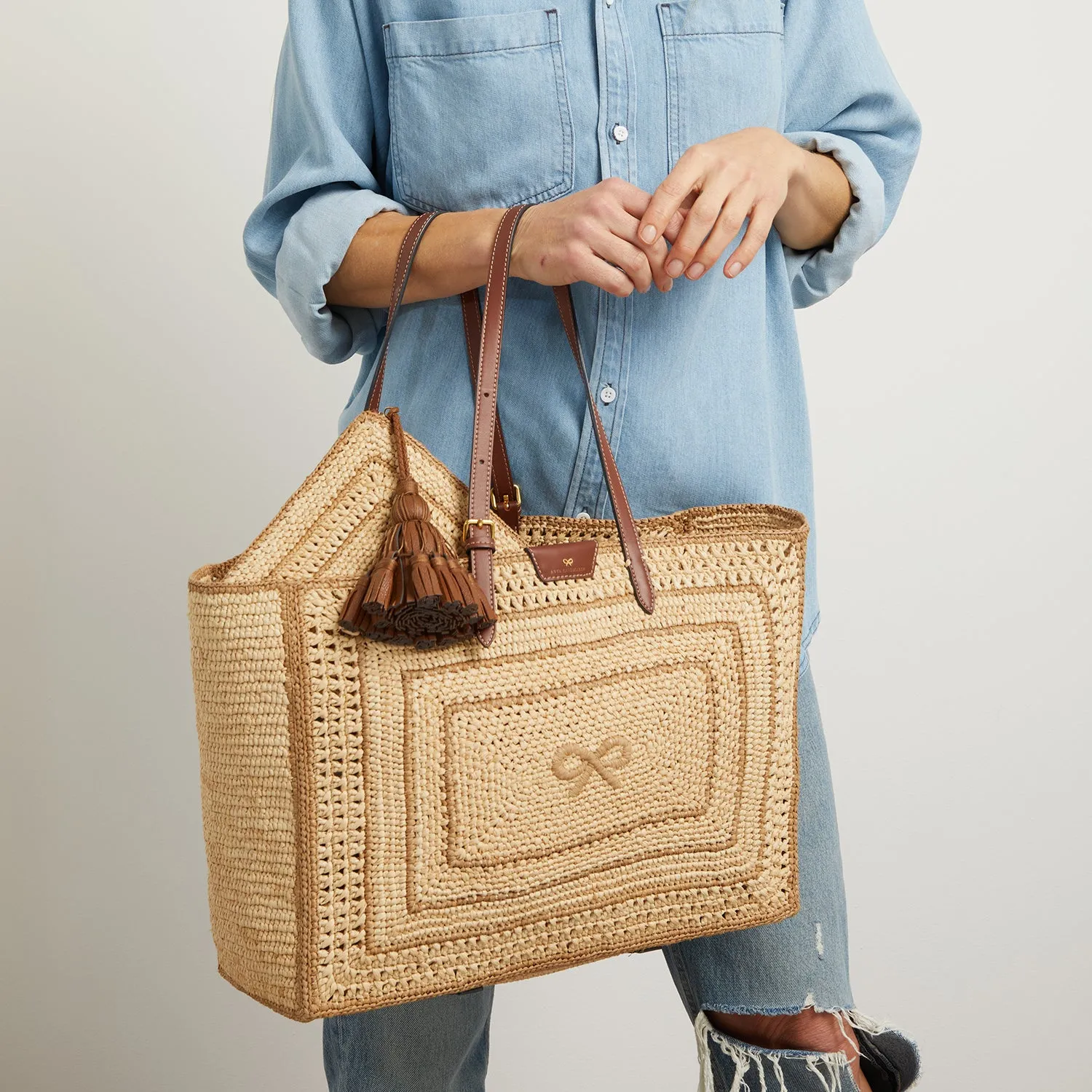 Raffia Bow Tote