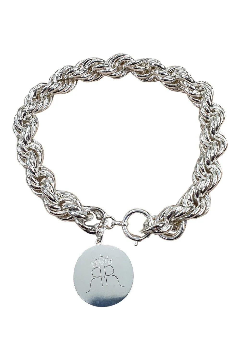 REBECCA DE RAVENEL Silver Plated RdeR Chunky Choker (L)