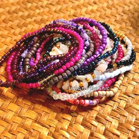 Seed Beads Stretch Bracelets - Purple Haze