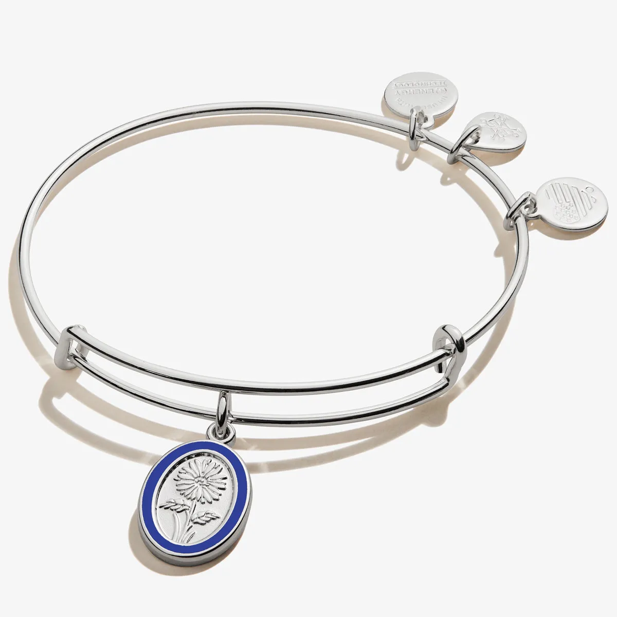 September Aster Flower Charm Bangle