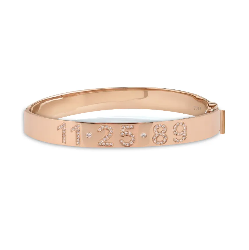 Slim Diamond Personalized Bangle