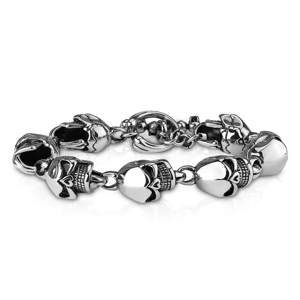 Sons of Arthritis Large Skull Linked Stainless Steel Bracelets