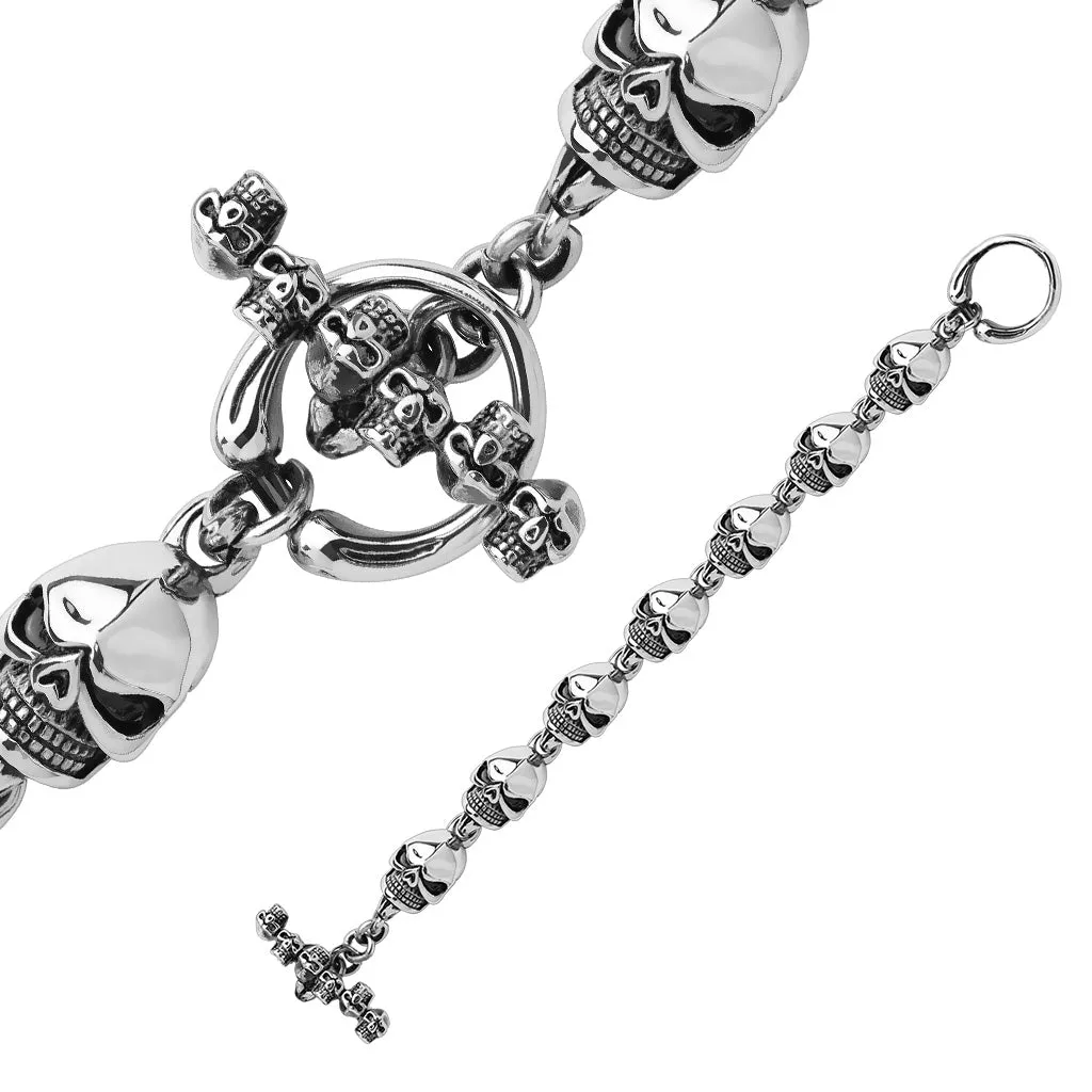 Sons of Arthritis Large Skull Linked Stainless Steel Bracelets