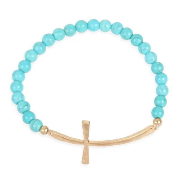 Stone Beaded Cross Charm Bracelets