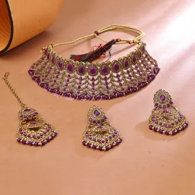 Sukkhi Adorable Gold Plated Choker Necklace Set For Women