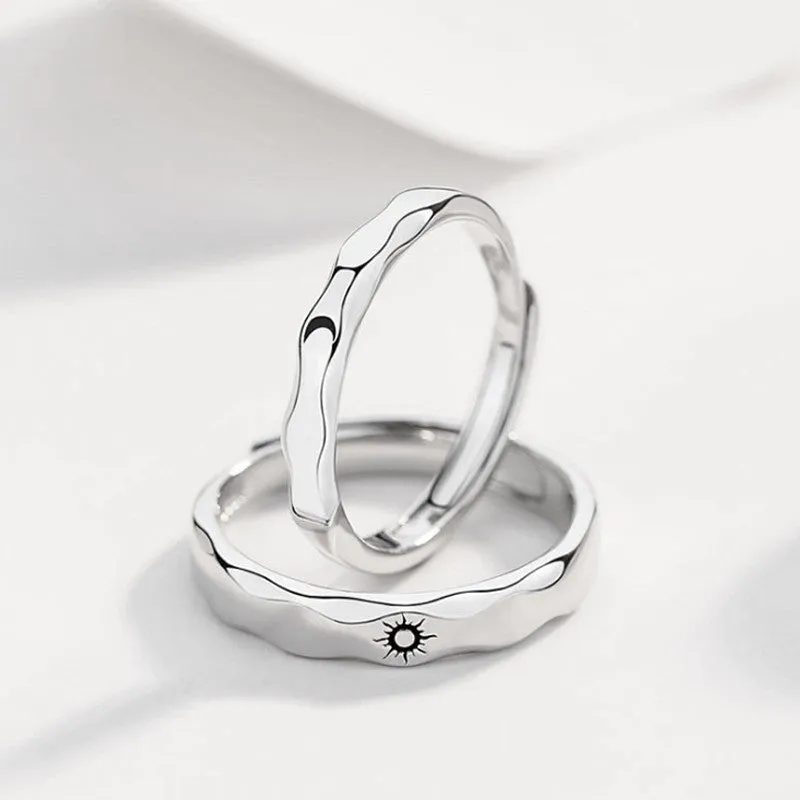 Sun And Moon Couple Rings A Pair Of Stylish And Personalized Silver Rings