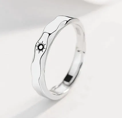 Sun And Moon Couple Rings A Pair Of Stylish And Personalized Silver Rings