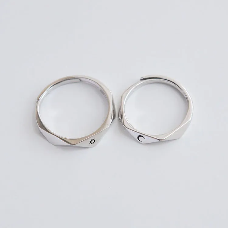 Sun and Moon Couple Rings (Adjustable)