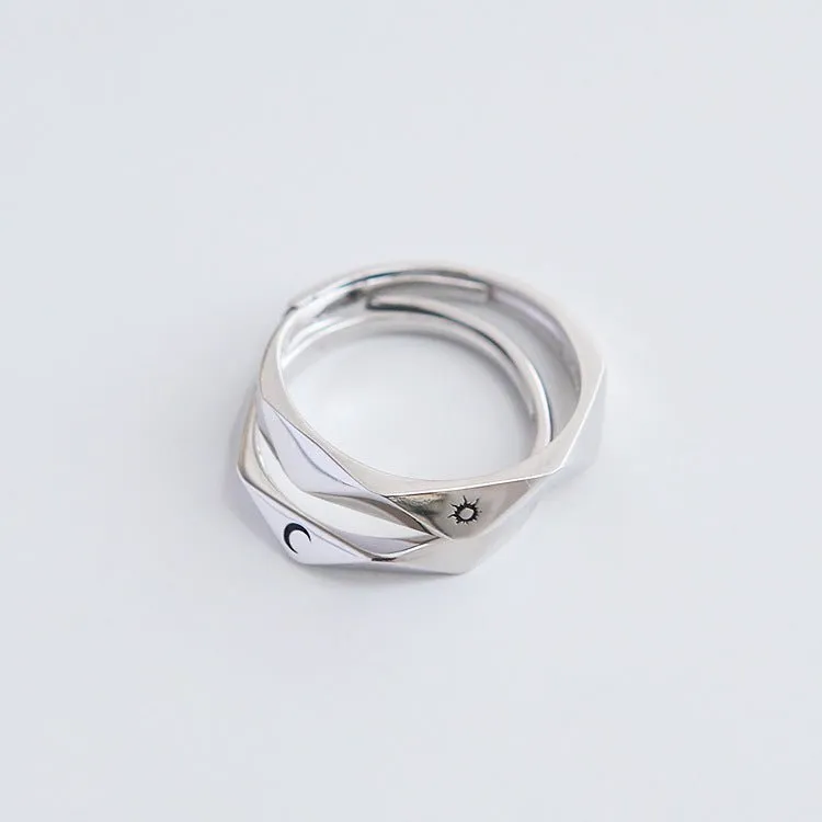 Sun and Moon Couple Rings (Adjustable)