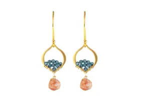 Sunstone Drop Earrings