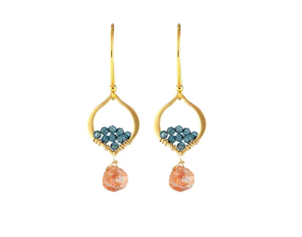 Sunstone Drop Earrings