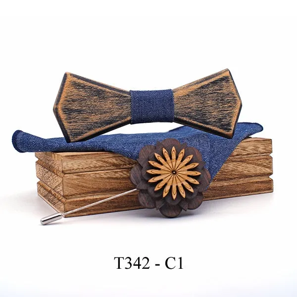 Vantage Wooden Bow Tie Set