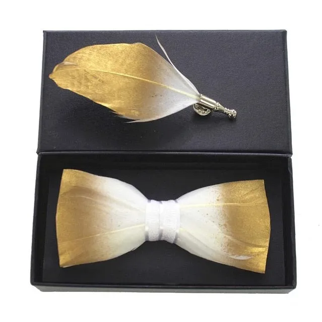 Wattle Feather Bow Tie Set