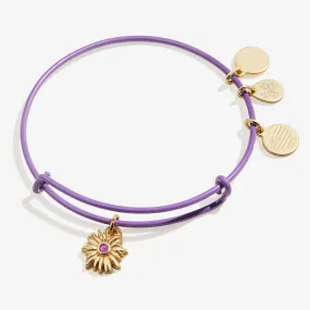 Wildflower Charm Bangle Bracelet, Purple