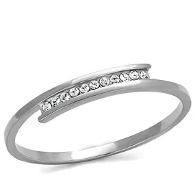 WildKlass Stainless Steel Classic Bangle High Polished (no Plating) Women Top Grade Crystal Clear Bangle