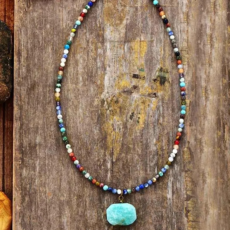 'Yadhaa' Agate & Amazonite Choker Necklace