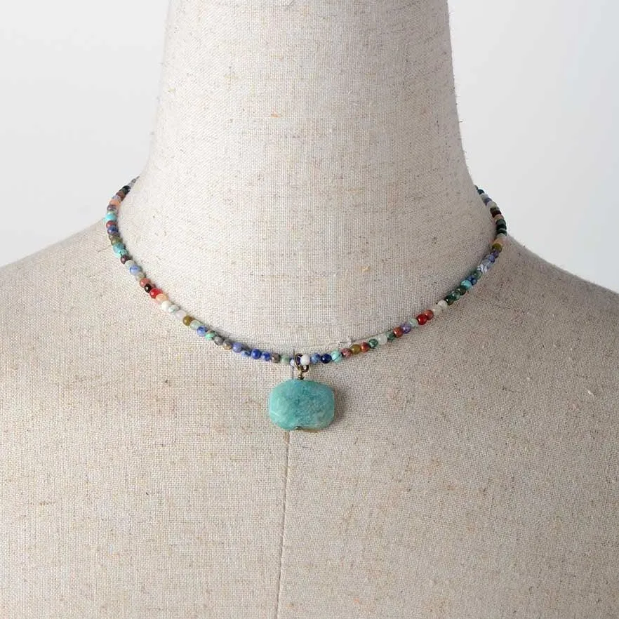 'Yadhaa' Agate & Amazonite Choker Necklace