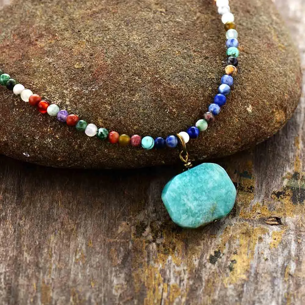 'Yadhaa' Agate & Amazonite Choker Necklace