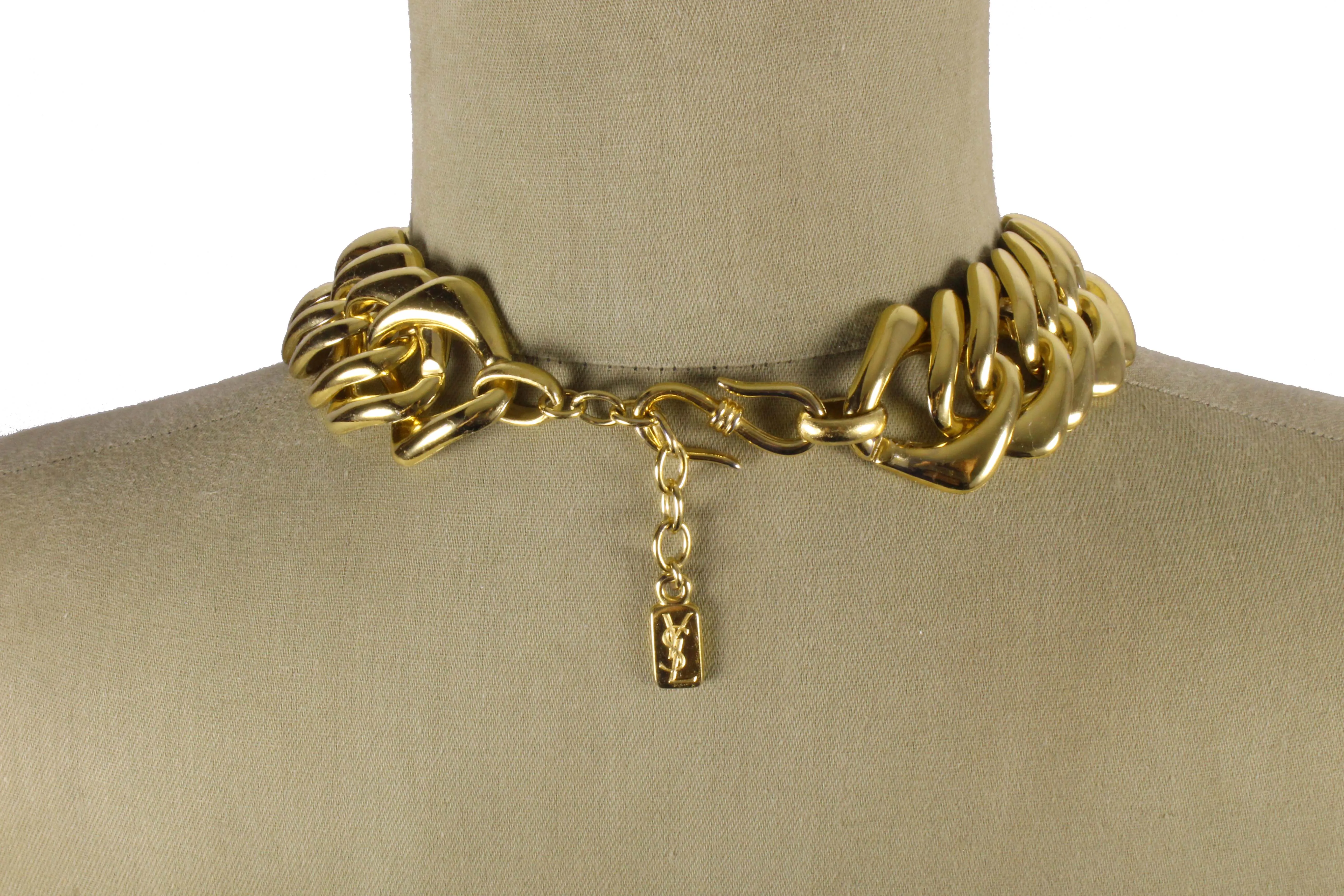 YVES SAINT LAURENT chunky chain choker necklace