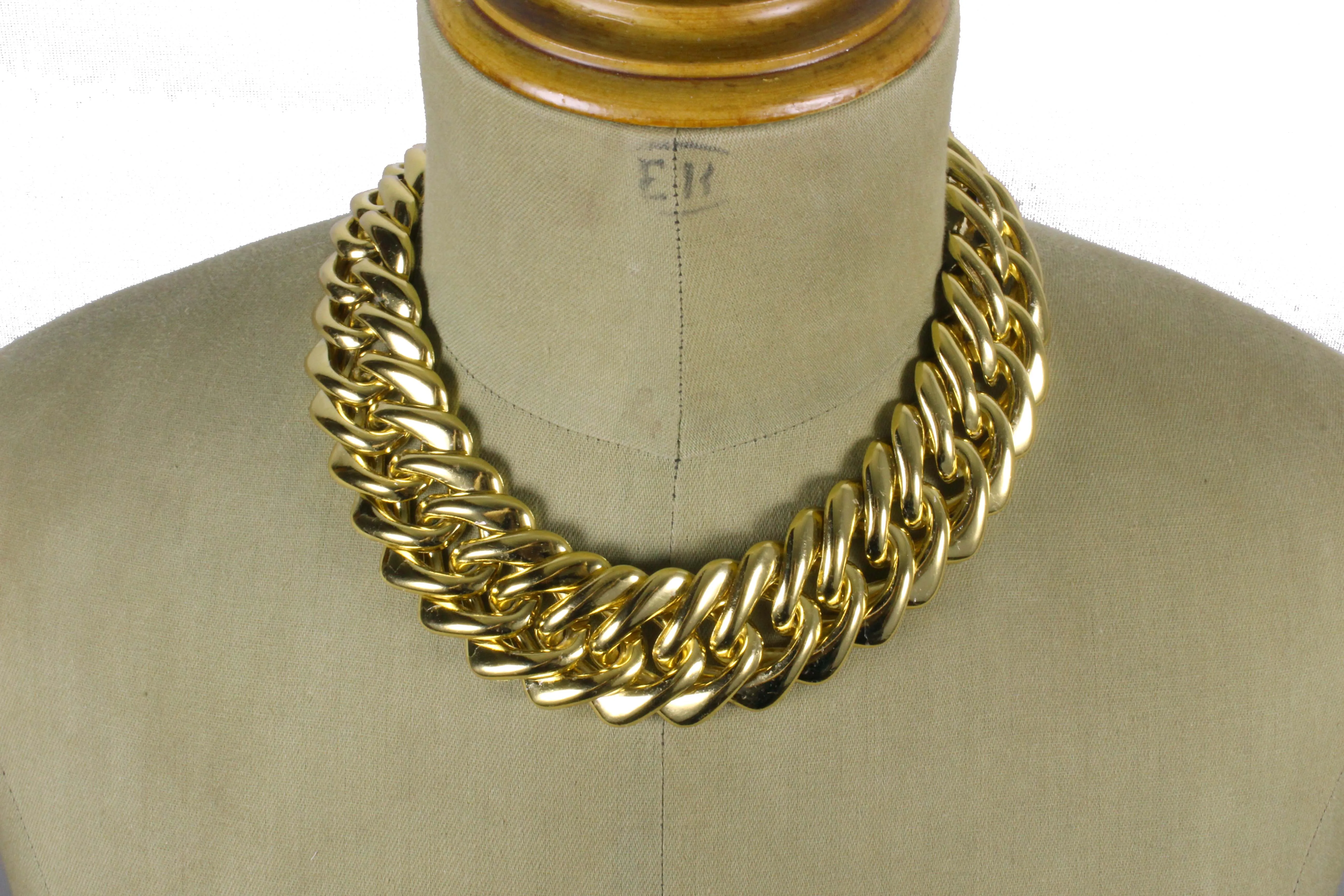 YVES SAINT LAURENT chunky chain choker necklace