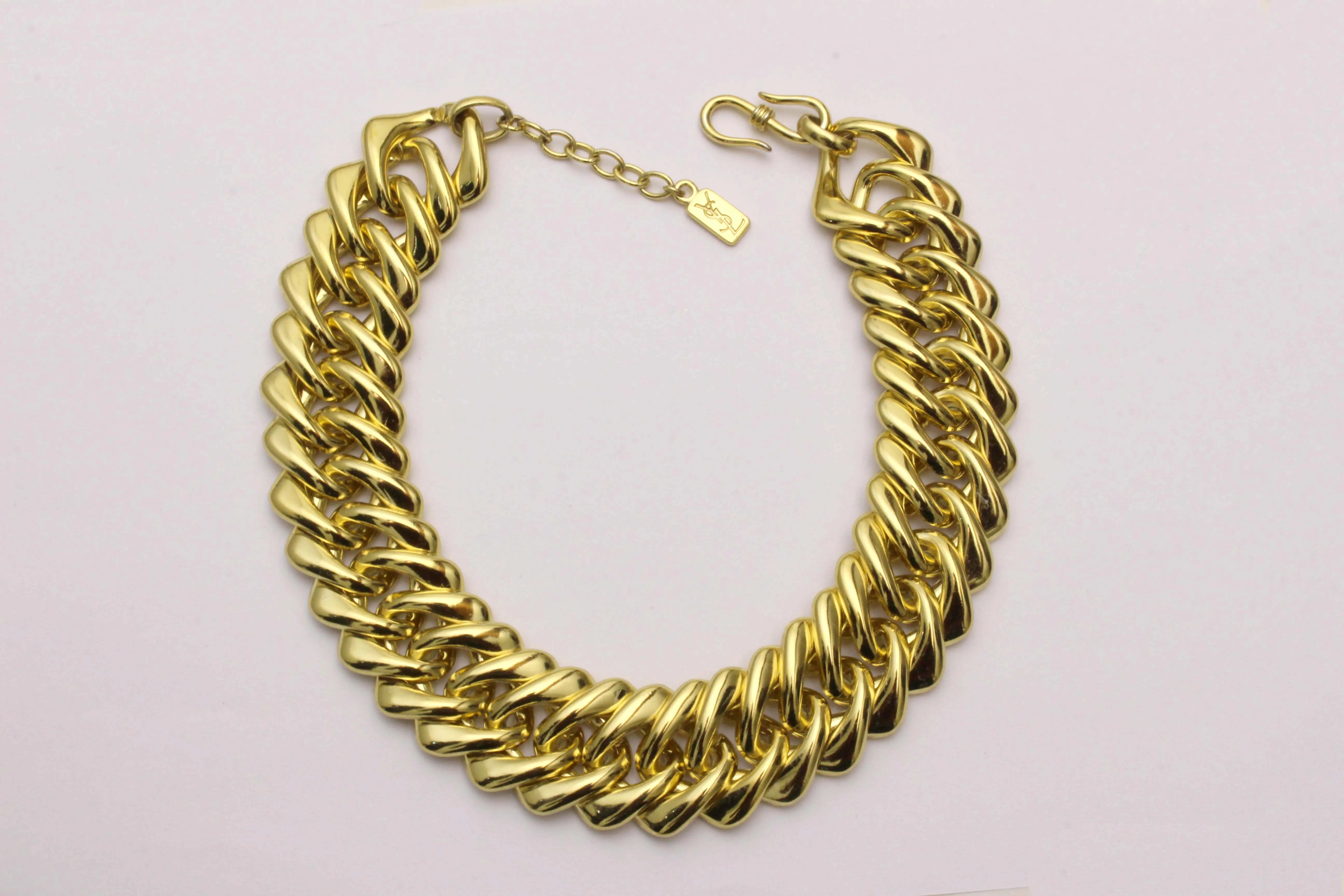 YVES SAINT LAURENT chunky chain choker necklace