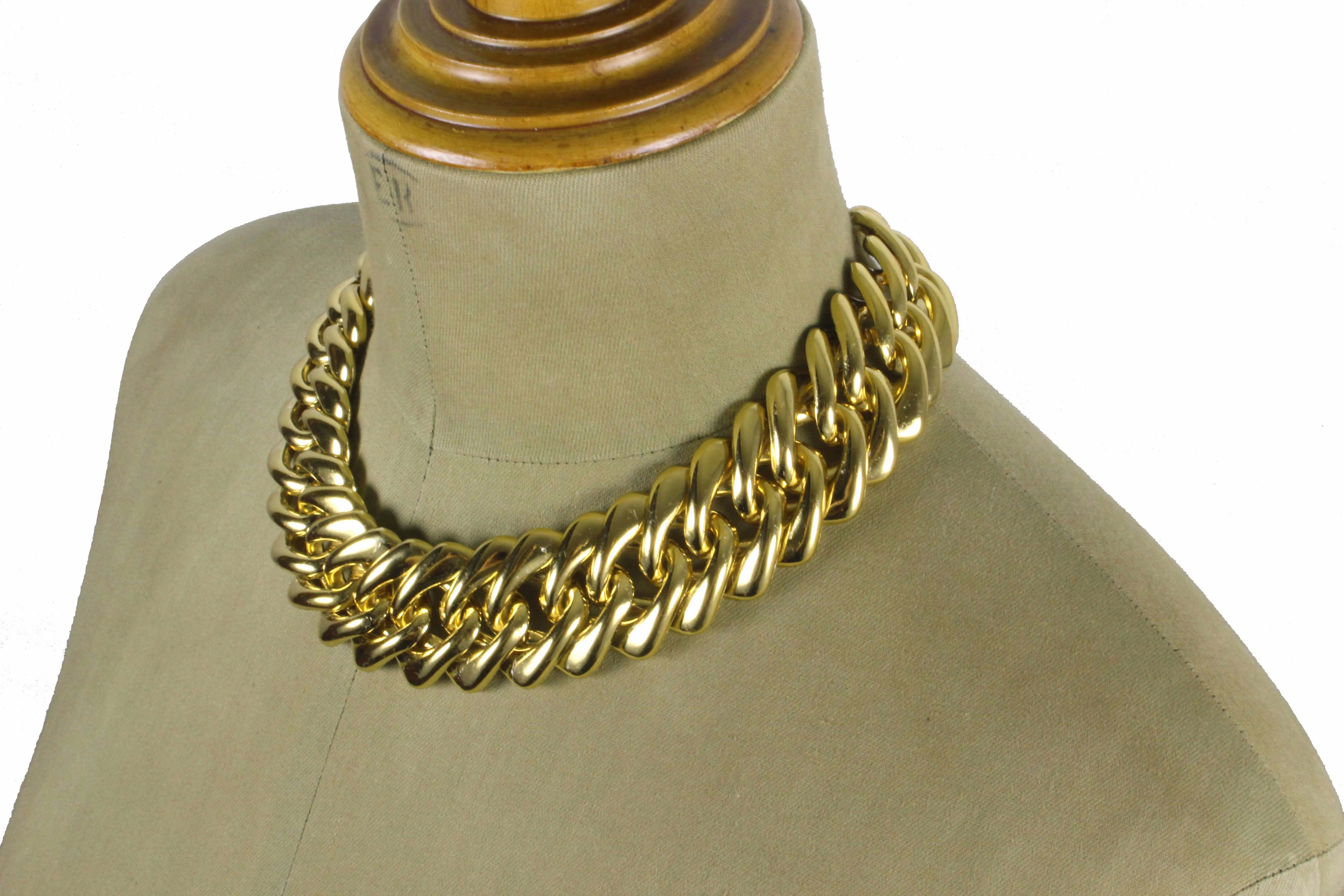 YVES SAINT LAURENT chunky chain choker necklace